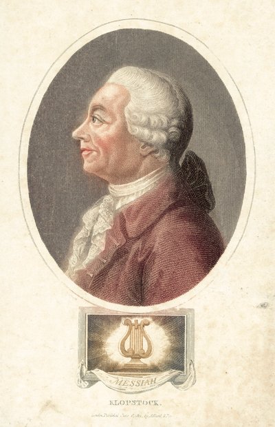 Friedrich Gottlieb Klopstock, tysk poet (färgad gravyr) av English School