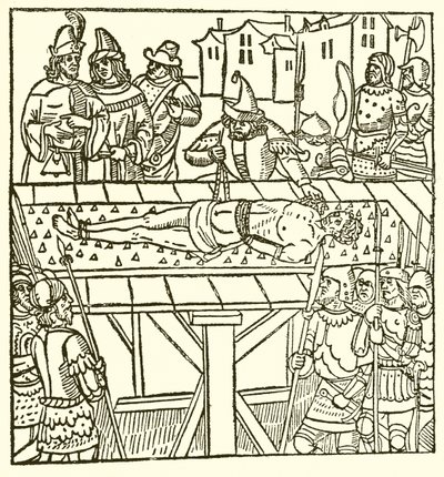 Från Lydgates Fall of Princes, 1494 av English School