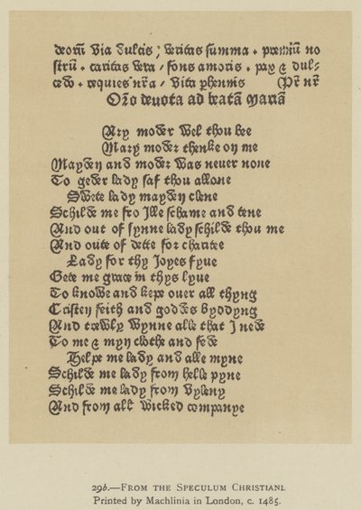 Från Speculum Christiani, tryckt av Machlinia i London, c 1485 (litho) av English School