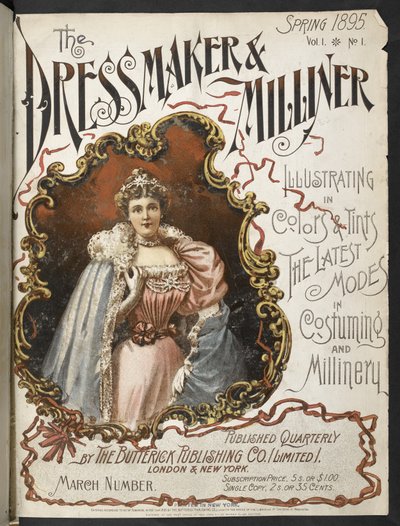 Framsida.  The Dressmaker och Milliner.  1895. av English School
