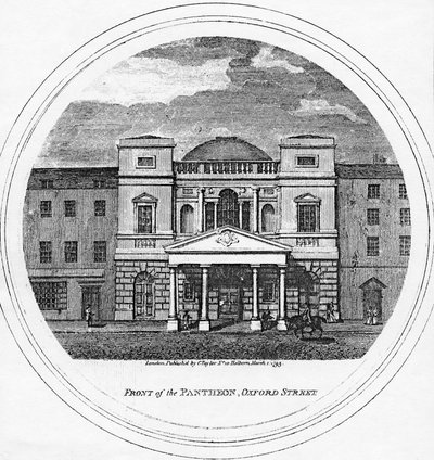 Framsidan av Pantheon, Oxford Street, 1795 av English School