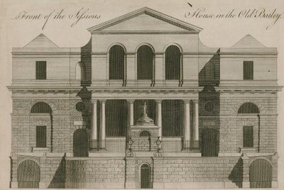 Framsidan av Sessions House i Old Bailey av English School