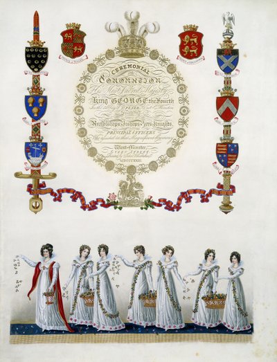 Frontispice, från "Ceremonial of the Coronation of the Coronation of his Most Sacred Majesty King George the Fourth", av John Whittaker, 1823 av English School