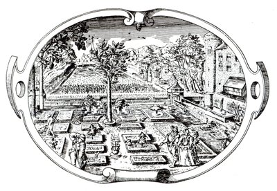 Frontispice, från The Herball, av John Gerard (1545-1607), publicerad 1597 av English School