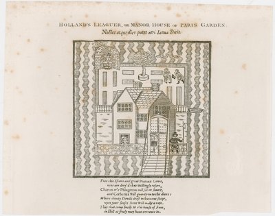 Frontispice till Hollands Leaguer, 1632. Paris trädgård av English School