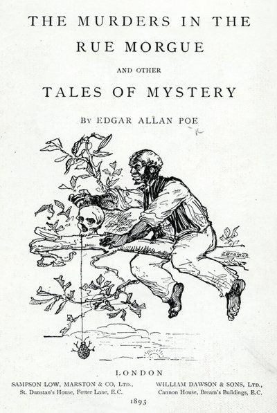Frontispice till The Murders in the Rue Morgue and other Tales of Mystery av Edgar Allan Poe, publicerad 1893 av English School