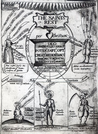 Frontispice till The Saints Everlasting Rest av Richard Baxter, tryckt 1652 (tryck) av English School