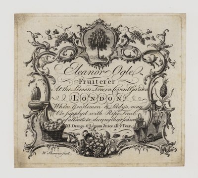 Fruiterer, Eleanor Ogle, byteskort av English School