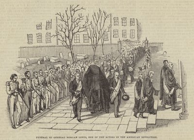 Begravning av general Morgan Lewis, en av skådespelarna i den amerikanska revolutionen av English School