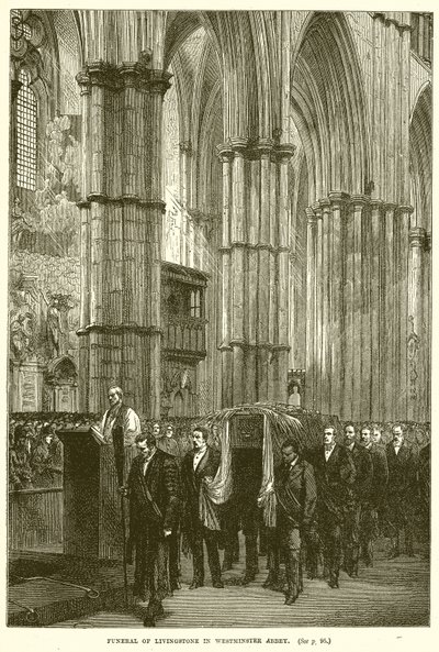 Livingstones begravning i Westminster Abbey av English School