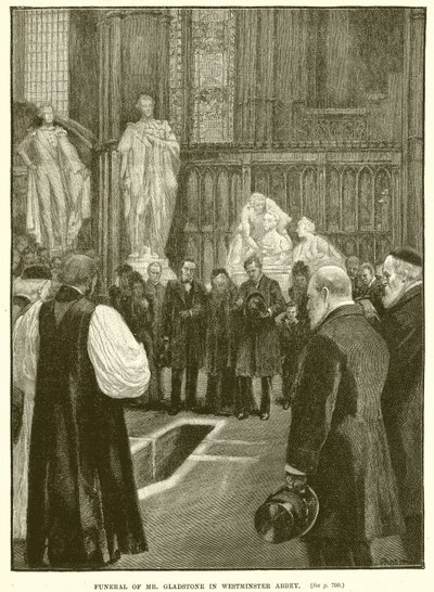 Mr. Gladstones begravning i Westminster Abbey av English School