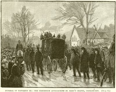 Napoleon III:s begravning: Processionen närmar sig St. Marys Chapel, Chislehurst av English School