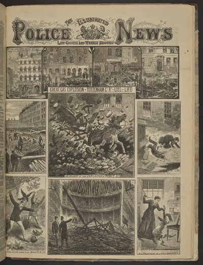 STOR GASEXPLOSION I TOTTENHAM CT. LOSS OF LIFE.", Illustrated Police News av English School