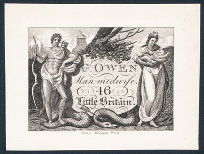 G Owen, Man-barnmorska, handelskort av English School