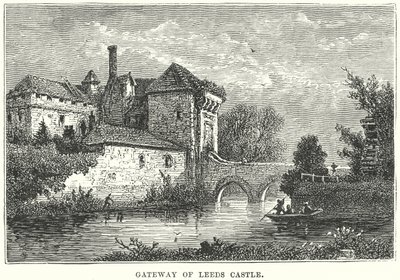 Portalen till Leeds Castle (gravyr) av English School