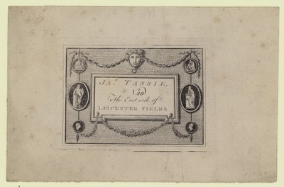 Gem and Seal Modeller, James Tassie, handelskort av English School