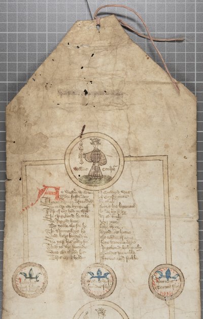 Genealogisk rulle över kungarna av England, ca 1440-79 (penna och bläck på pergament) av English School