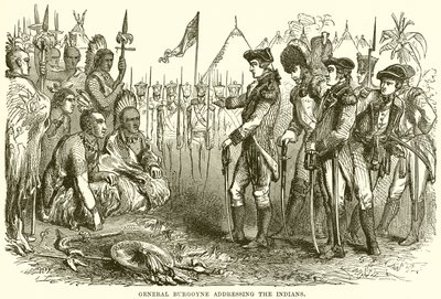 General Burgoyne talar till indianerna av English School