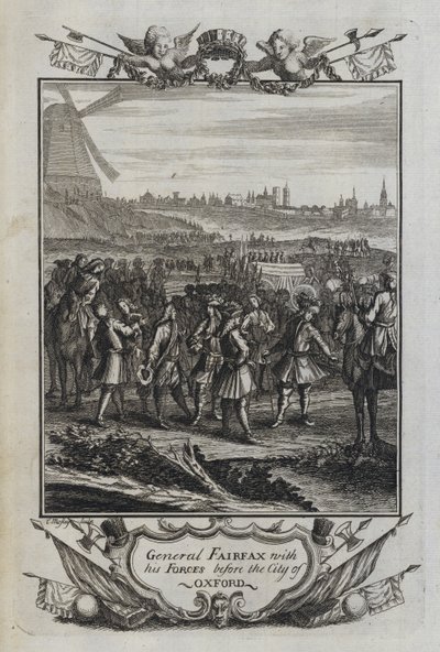 General Fairfax med sina styrkor före staden Oxford (gravyr) av English School