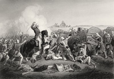 General Havelocks angrepp på Nana Sahib i Futtypore 1857, ur "The History of the Indian Mutiny", publicerad 1858. av English School