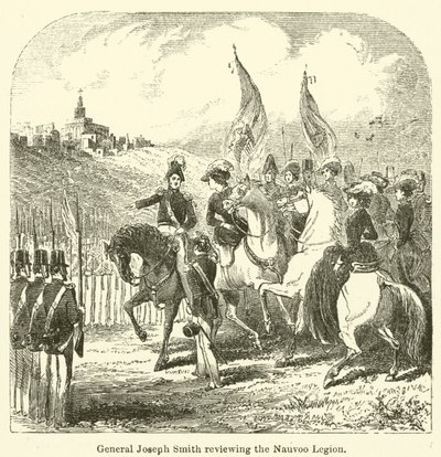 General Joseph Smith granskar Nauvoo Legion (gravyr) av English School