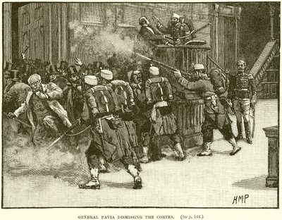 General Pavia avskedar Cortes av English School