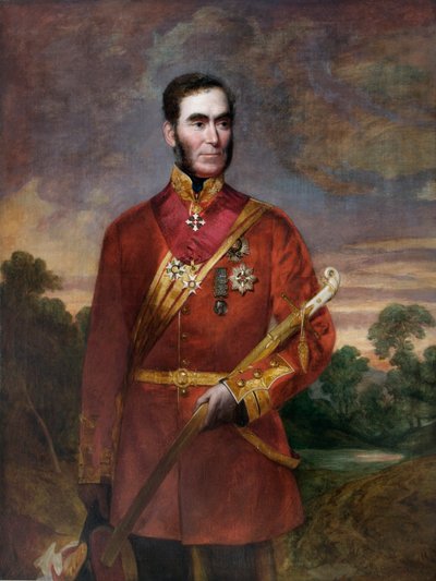 General Sir Richard Dacres (olja på duk) av English School