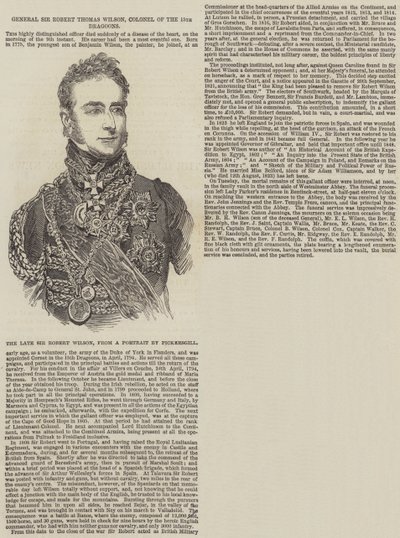 General Sir Robert Thomas Wilson, överste av de 15:e dragonerna (gravyr) av English School