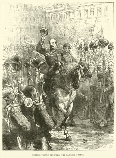 General Trochu granskar nationalgardet, september 1870 av English School
