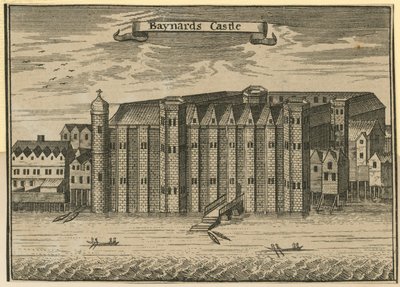 Översikt över Baynards Castle av English School
