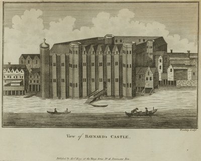 Översikt över Baynards Castle av English School