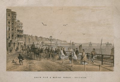 Översikt över Chain Pier och Marine Parade i Brighton av English School