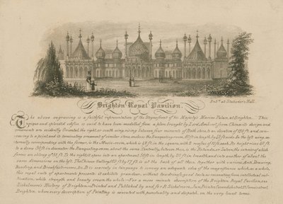 Översikt över Royal Pavilion i Brighton av English School