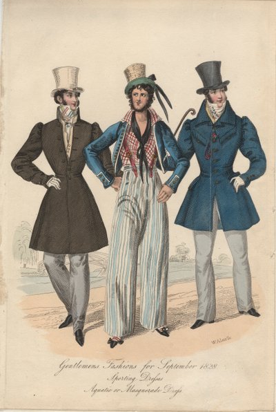 Gentlemans mode för september 1828, 1828 av English School