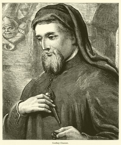 Geoffrey Chaucer (gravyr) av English School