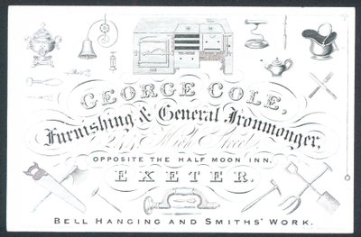 George Cole, inrednings- och allmän järnhandlare, handelskort av English School