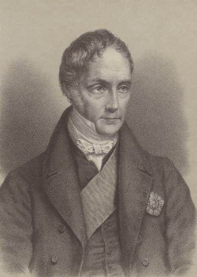 George Hamilton Gordon, 4:e greven av Aberdeen, brittisk premiärminister 1852-1855 (litho) av English School