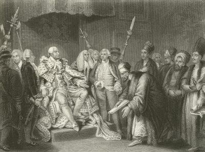 George III tar emot den turkiska ambassadören och sviten av English School
