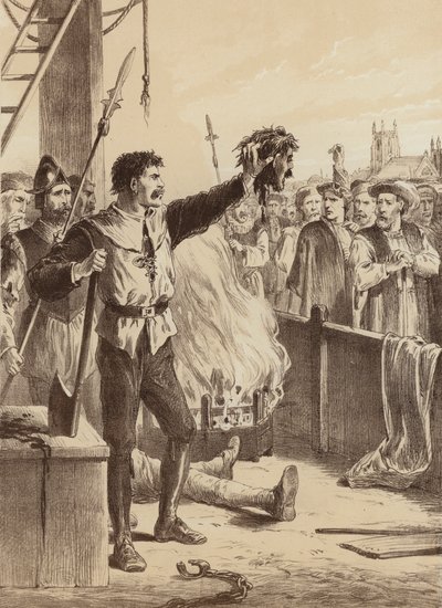 George Swallowell, "Se huvudet av en förrädare" (litografi) av English School