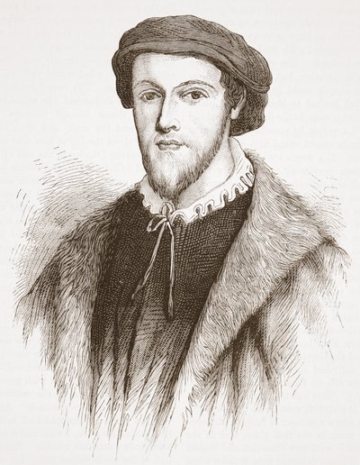 George Wishart, från ett tryck i David Laings ägo, illustration från The History of Protestantism av James Aitken Wylie (1808-1890), pub. 1878 av English School