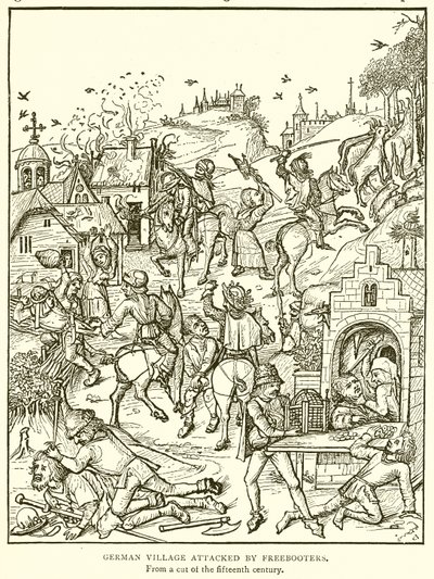 German Village attackerades av Freebooters av English School
