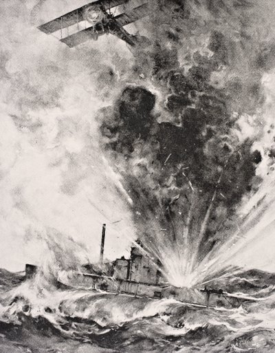 Tysk ubåt bombade och sänktes 26 augusti 1915, från 