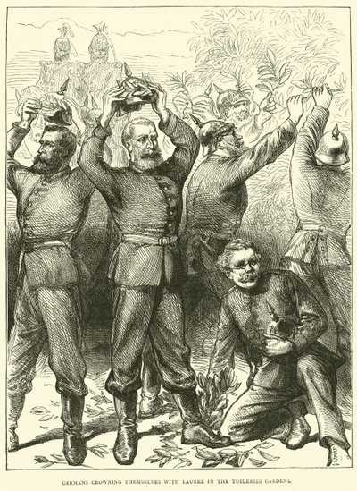 Tyskarna kröner sig själva med Laurel i Tuilerierna, mars 1871 av English School