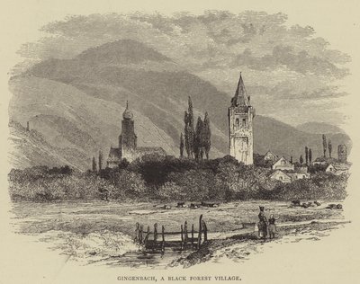 Gingenbach, en by i Schwarzwald (gravyr) av English School