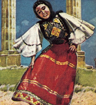 Flicka i nationaldräkt av Grekland av English School