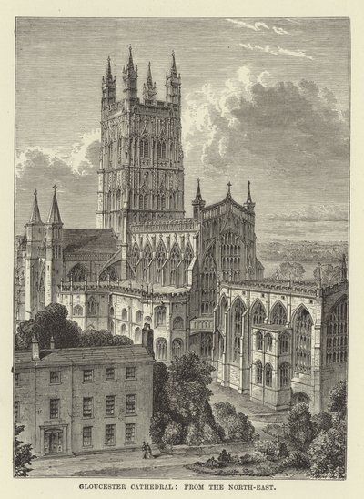 Gloucester Cathedral, från nordost av English School