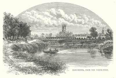Gloucester, från nordväst (gravyr) av English School