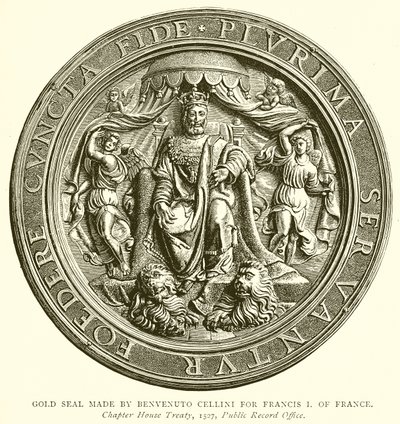 Guldsigill tillverkad av Benvenuto Cellini för Francis I av Frankrike av English School