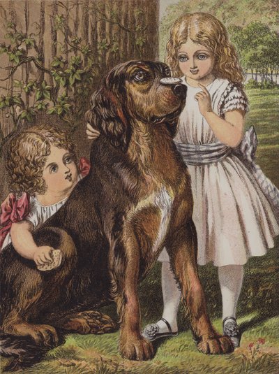 Good Dog Dash (färglitografi) av English School