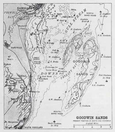 Goodwin Sands (litho) av English School